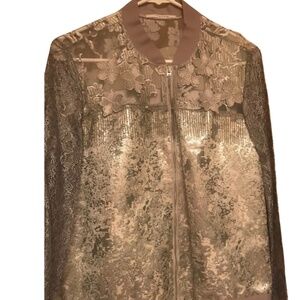 Thrashed Silver/Gray Jacket Women Size 12 Lots of Beautiful Details See Photos